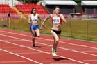 Samantha Coleby (Durham City) winning the 400 metres at the North Eastern Champs, Gateshead.